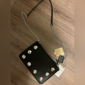 NWT black crossbody purse genuine leather